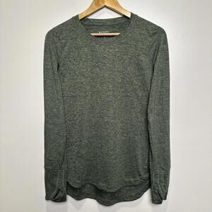 Athleta Uptempo Long Sleeve Top Heathered Green Women's Size‎ S Thumb Holes
